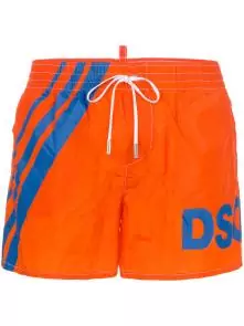 dsquared2 underwear short collections hommes stripe dsq2 orange